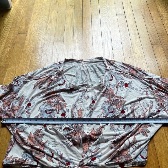 Free People Size L NEW Ballet Combo Keepin On Floral Printed Knit Blouse Top - Picture 13 of 16